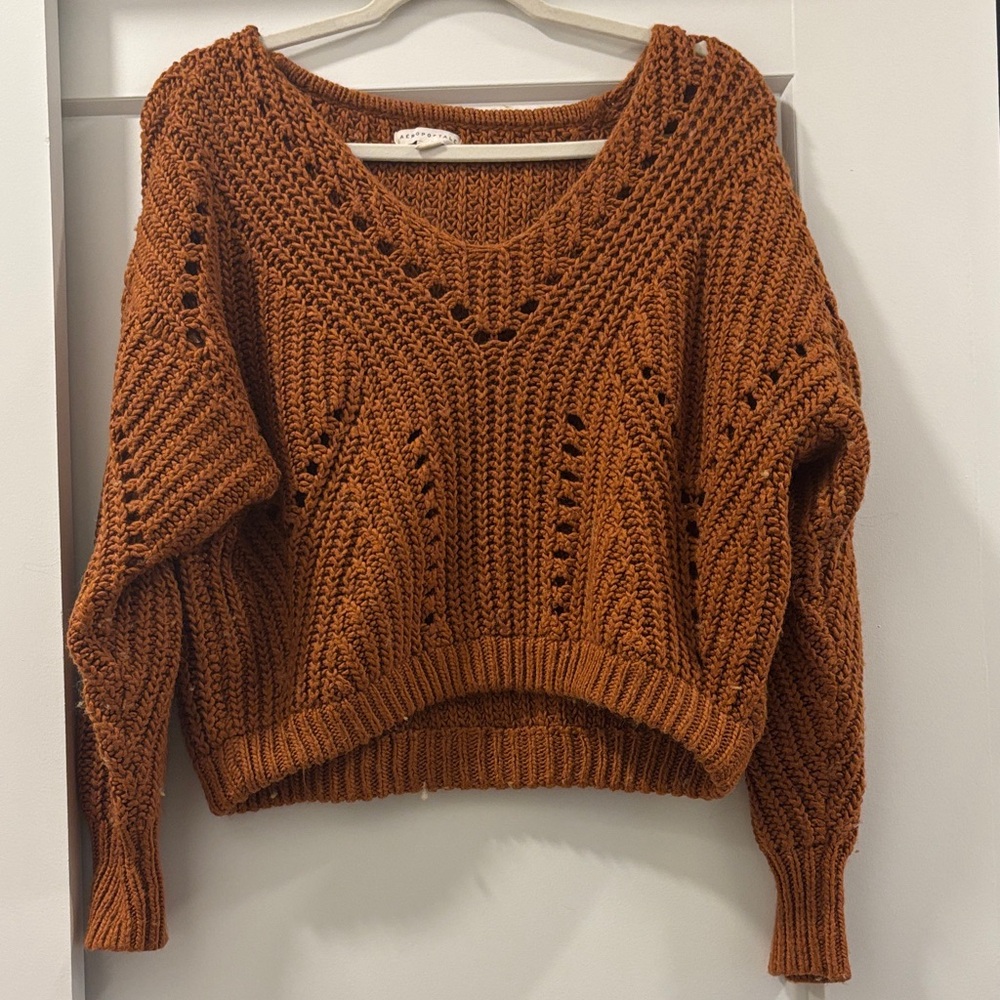 Aeropostale V-Neck Sweater - Rust